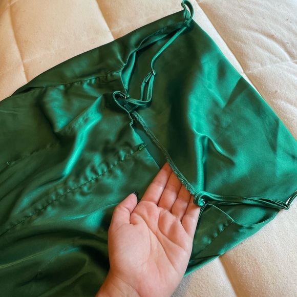 Sans Souci Green Cowl Neck Slip Dress, Size Medium - Picture 5 of 5